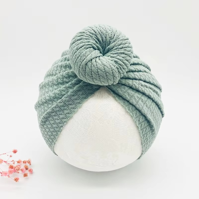 Soft Cable Baby Hat with Floral Headband