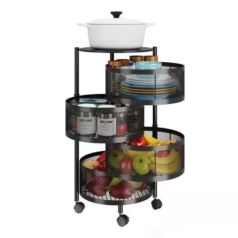 Adjustable 3-Tier Circular Kitchen Storage Organizer