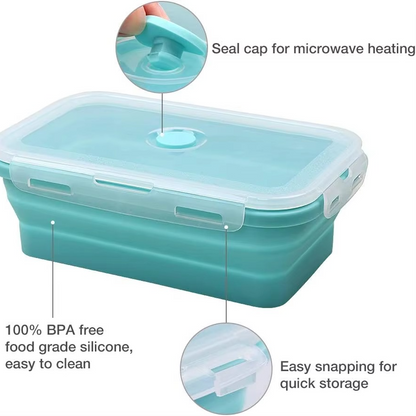 Space Saving Silicone Kitchen Containers 3 Piece Set