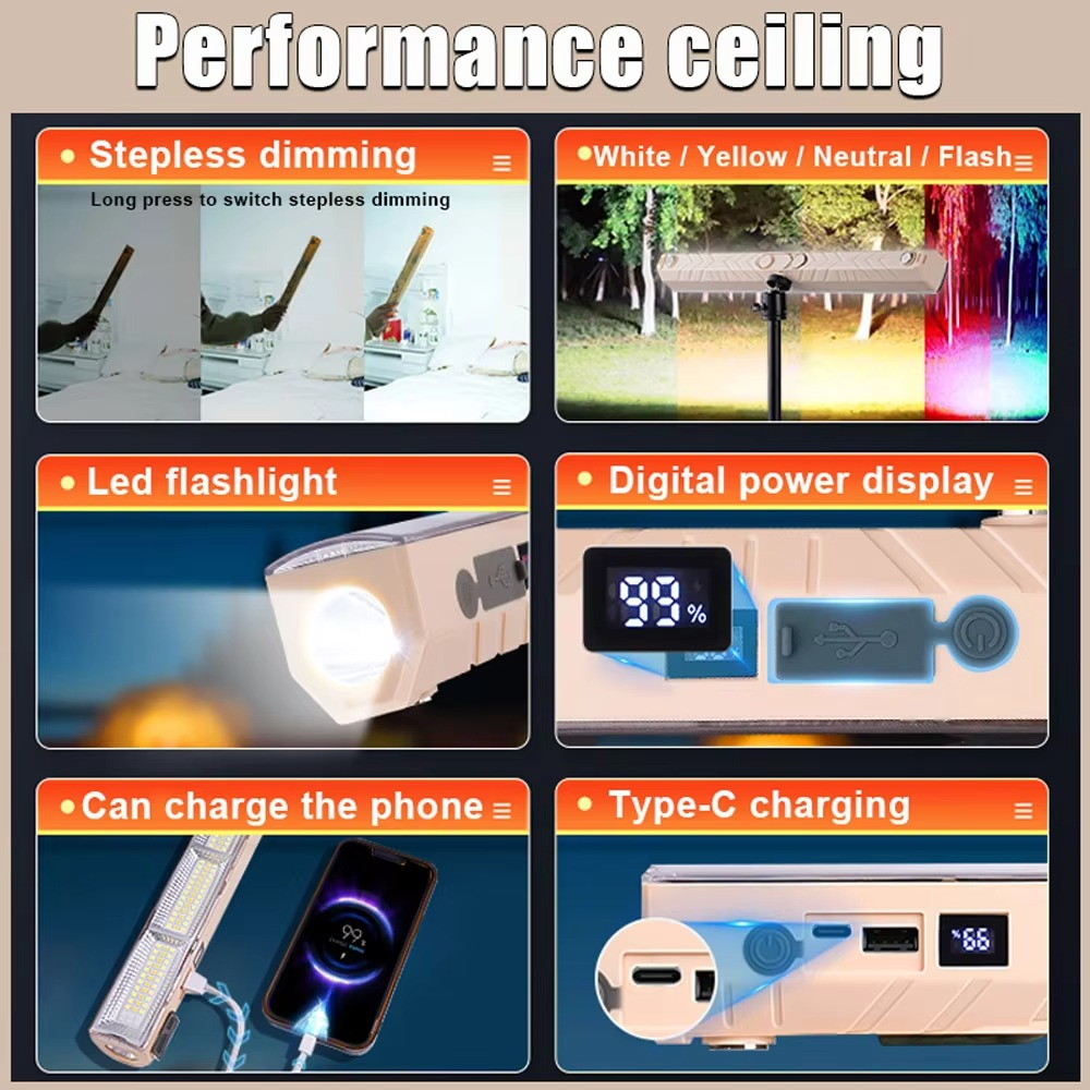 Bright 16-Inch LED Work Lamp with Long Lasting Battery