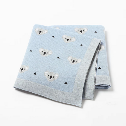 Cozy Plush Baby Blanket with Adorable Koala Pattern