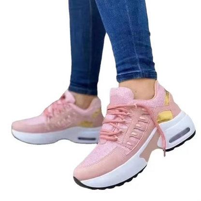Comfortable Large Size Airy Wedge Sneakers for Ladies