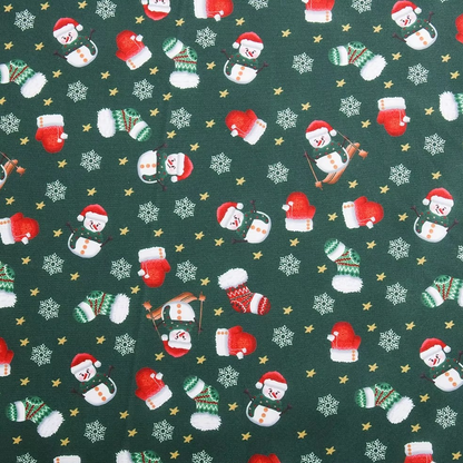 Festive Winter Bird Printed Quilting Fabric