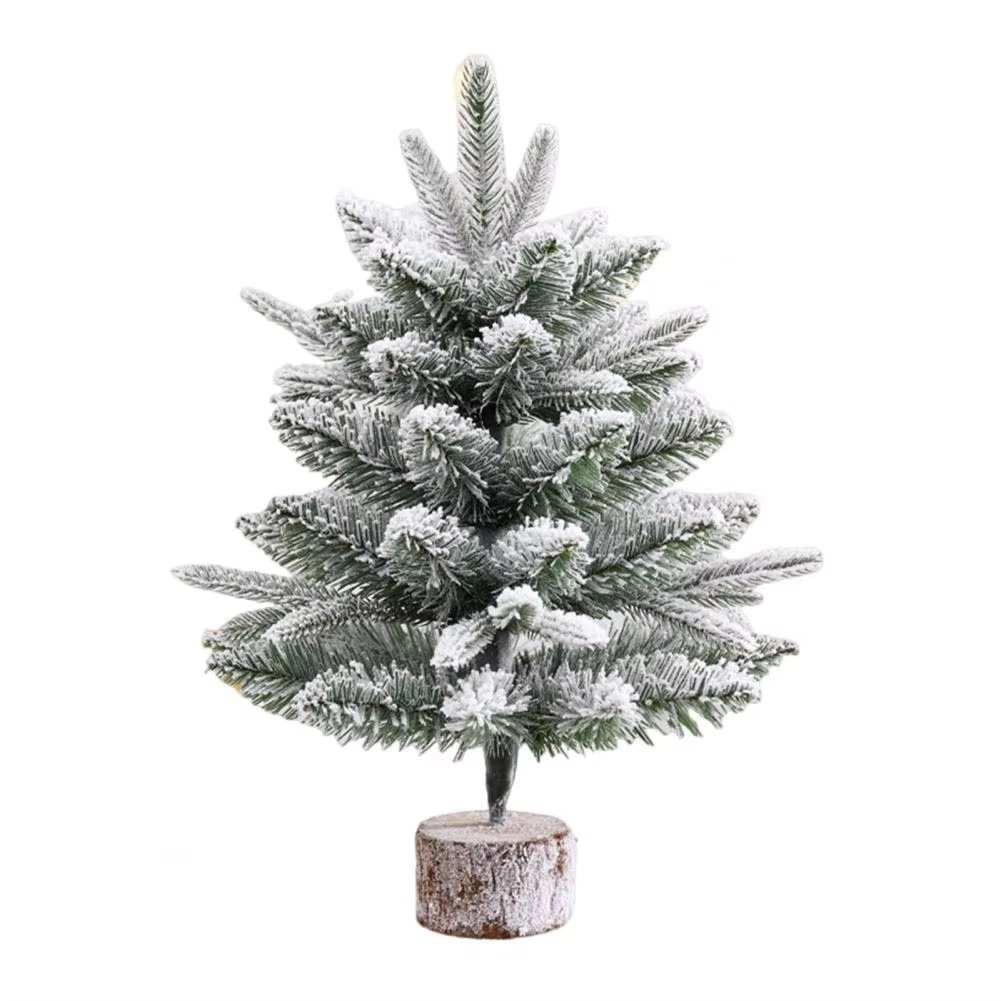 Small Authentic Tabletop Pine Christmas Tree with Wood Stand