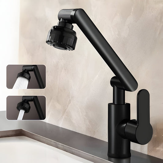 Rotating Kitchen Faucet with Spray and Bubble Function - Hehif