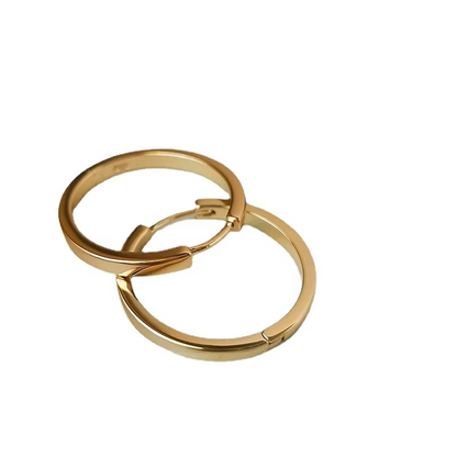 Simple Silver Large Circle Earrings for Women