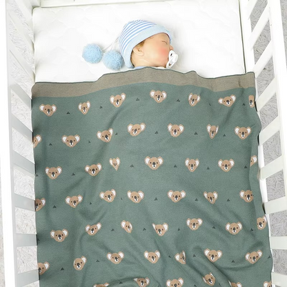 Cozy Plush Baby Blanket with Adorable Koala Pattern
