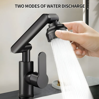 Rotating Kitchen Faucet with Spray and Bubble Function