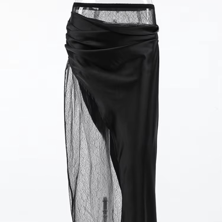Elegant High Waist PU Leather Maxi Skirt for Women