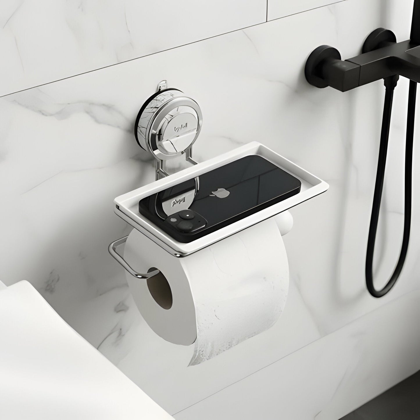Strong Stainless Steel Bathroom Tissue Holder with Adhesive Mount - Hehif