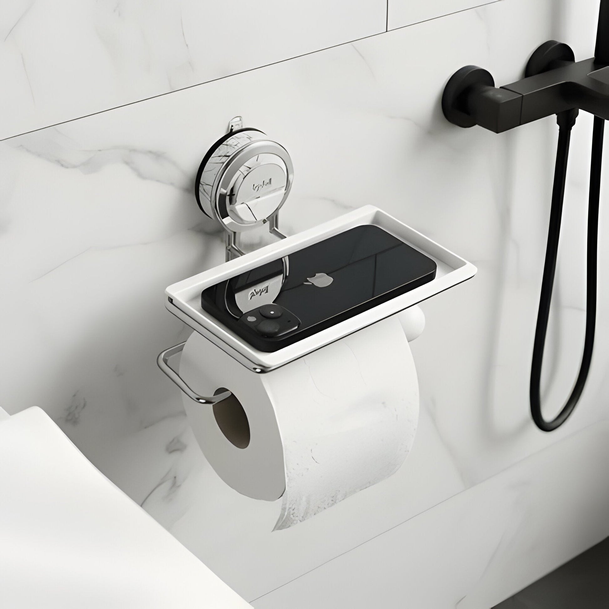 Strong Stainless Steel Bathroom Tissue Holder with Adhesive Mount - Hehif