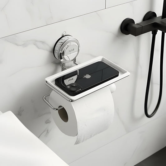 Strong Stainless Steel Bathroom Tissue Holder with Adhesive Mount - Hehif
