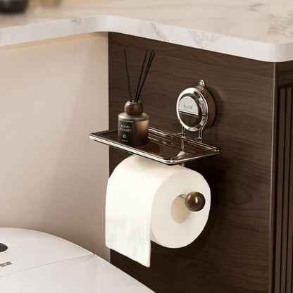 Strong Stainless Steel Bathroom Tissue Holder with Adhesive Mount
