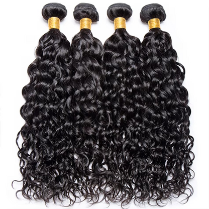 Luxury Deep Wave Peruvian Hair Bundles with Lace Closure - Hehif