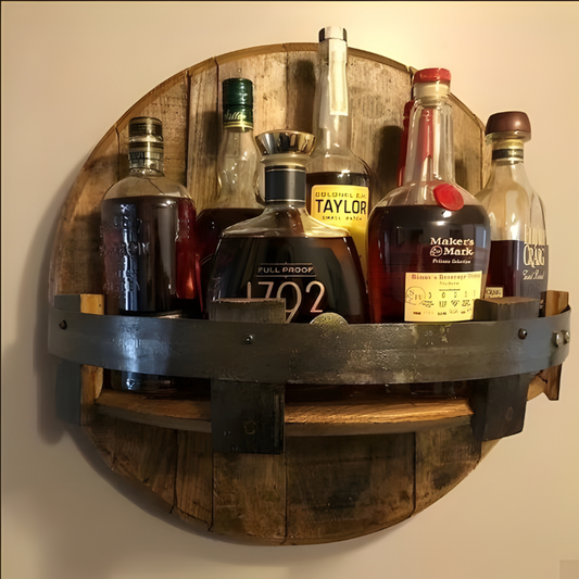 Vintage Wood Whiskey Display - Classic Home Bar Decor - Hehif