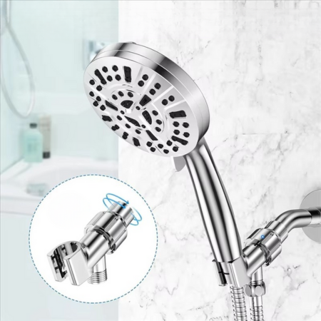Powerful Handheld Shower with 10 Jets and Adjustable Holder - Hehif