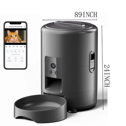 Intelligent 68oz Pet Food Dispenser with WiFi and Camera
