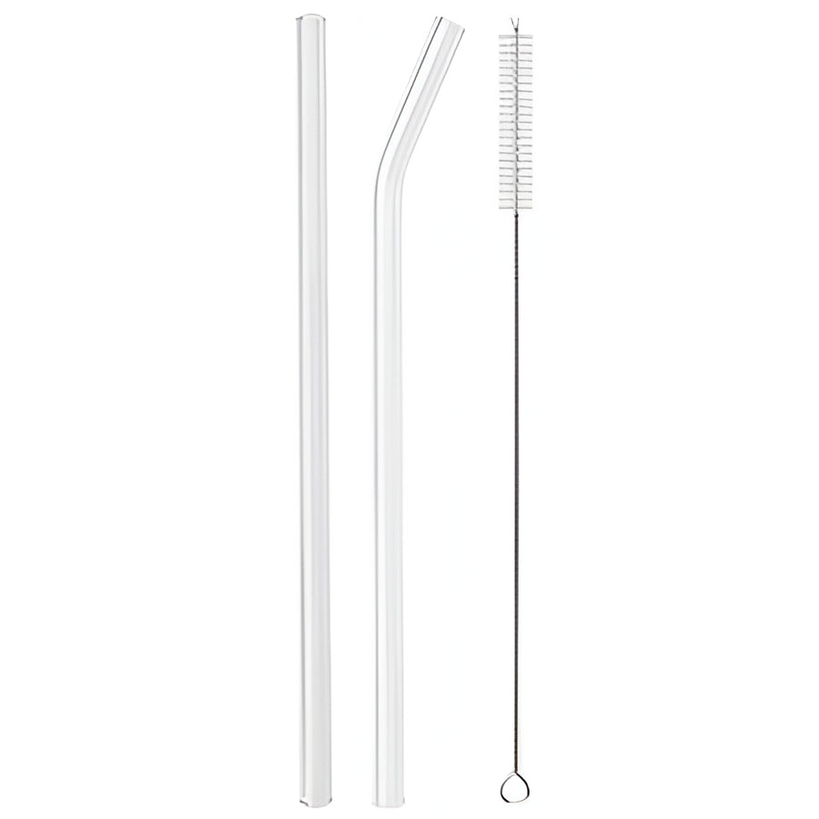 Premium Glass Straw Set - Reusable Eco Friendly Sipping Straws
