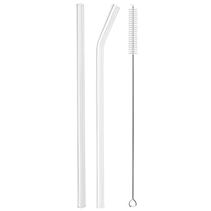 Premium Glass Straw Set - Reusable Eco Friendly Sipping Straws