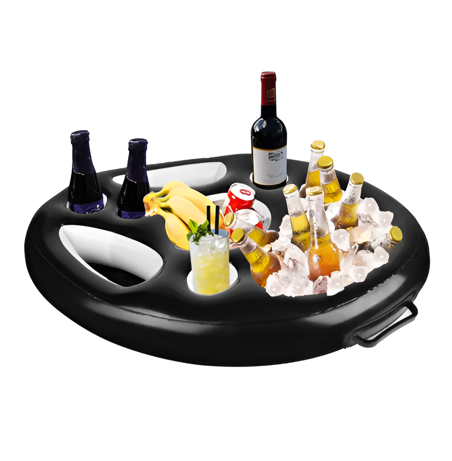 Pool Float Drink Holder With Storage And Snack Tray - Hehif