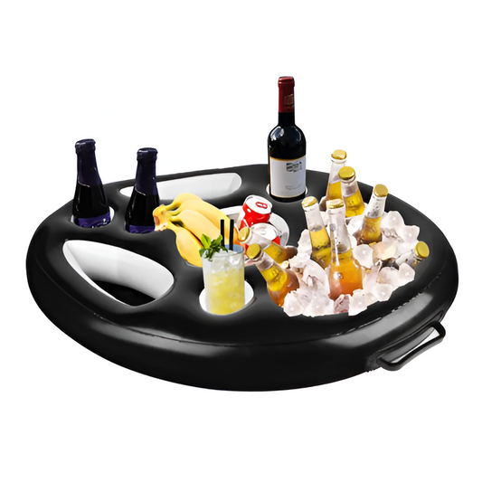 Pool Float Drink Holder With Storage And Snack Tray - Hehif