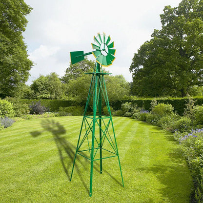 Large 8FT Outdoor Metal Windmill Garden Decor