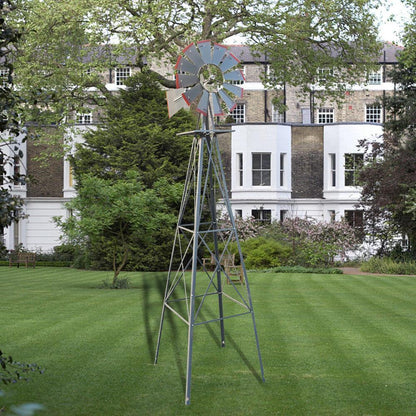Large 8FT Outdoor Metal Windmill Garden Decor