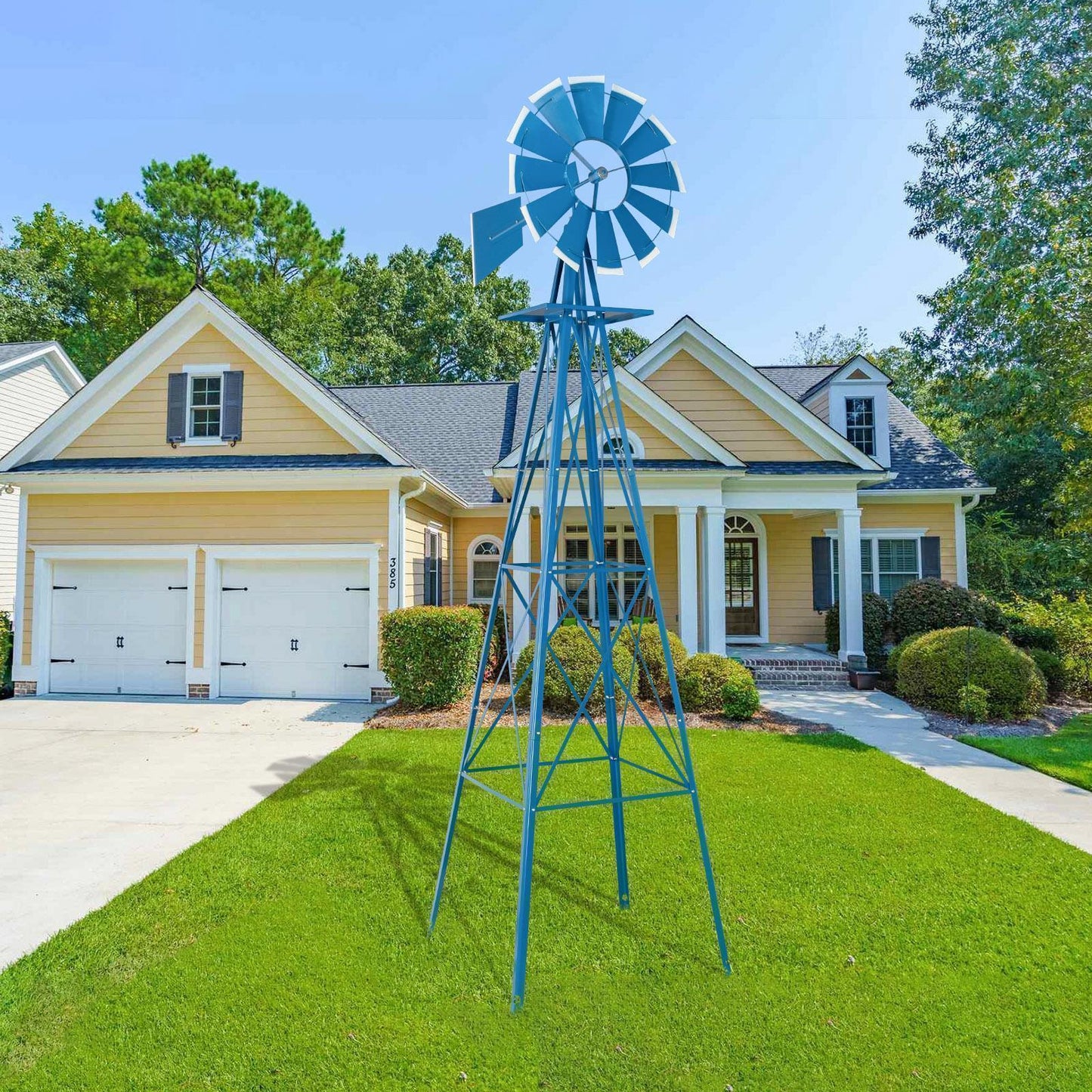 Large 8FT Outdoor Metal Windmill Garden Decor