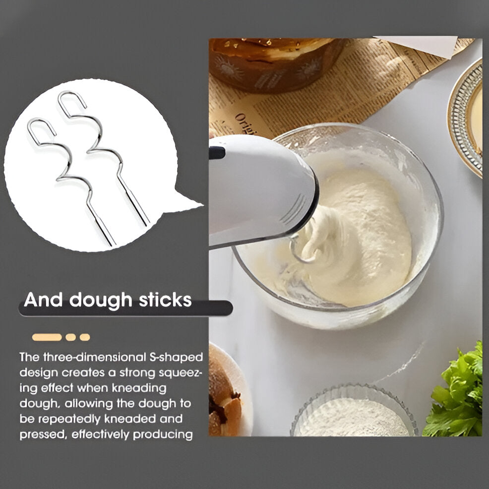 Powerful 7 Speed Hand Mixer with Stainless Steel Attachments