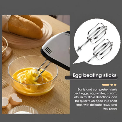 Powerful 7 Speed Hand Mixer with Stainless Steel Attachments
