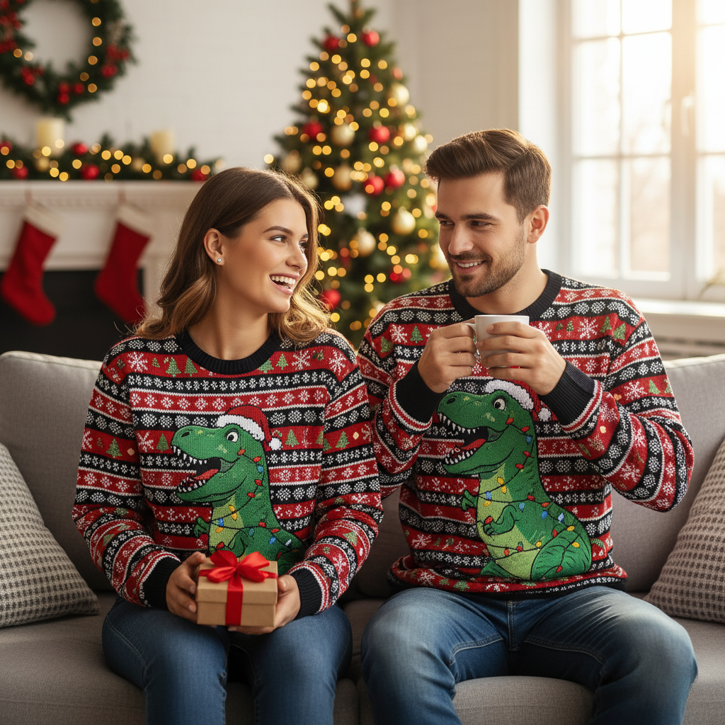 Fun Reindeer Festive Holiday Sweatshirt for Men Women