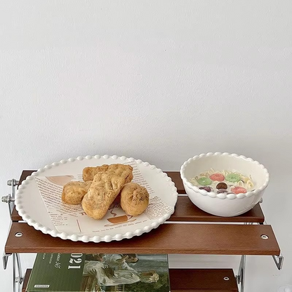 Delicate White Ceramic Dinner Plates