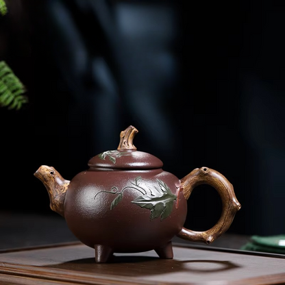 Authentic Chinese Purple Clay Teapot with Unique Gourd Shape