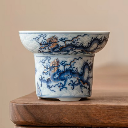 Traditional Chinese Dragon Porcelain Tea Infuser Set