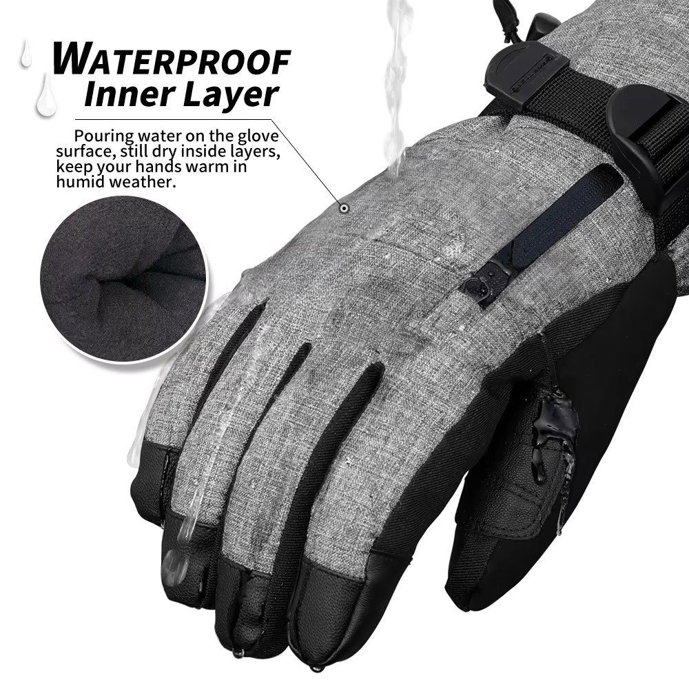 Warm Insulated Touchscreen Ski Gloves for Men Women