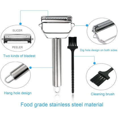 Easy Grip Stainless Steel Veg Peeler & Cutter