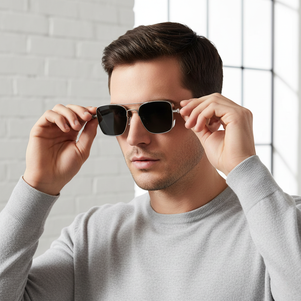 Vintage Industrial Style Mens Metal Shades
