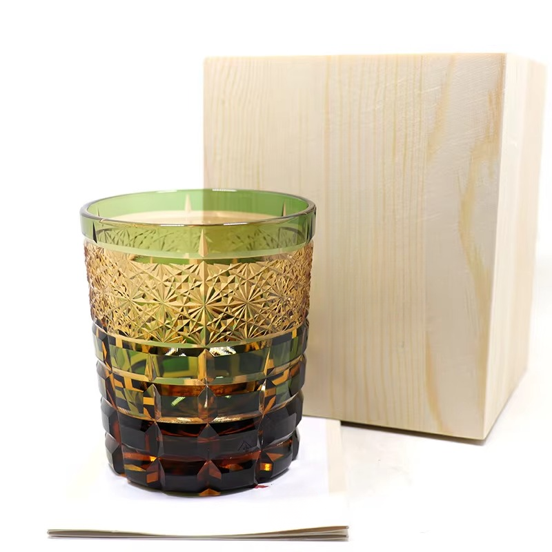 Luxury Etched Crystal Whiskey Glass Set