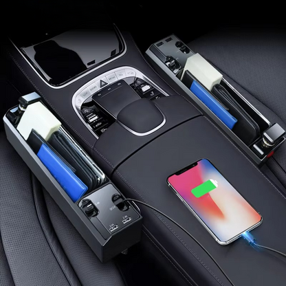 Car Organizer Storage Box with USB Charger