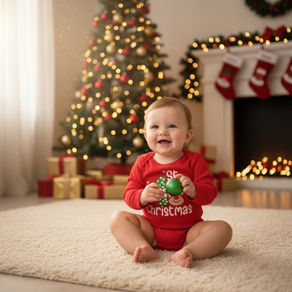 Adorable Holiday Reindeer Baby Onesie