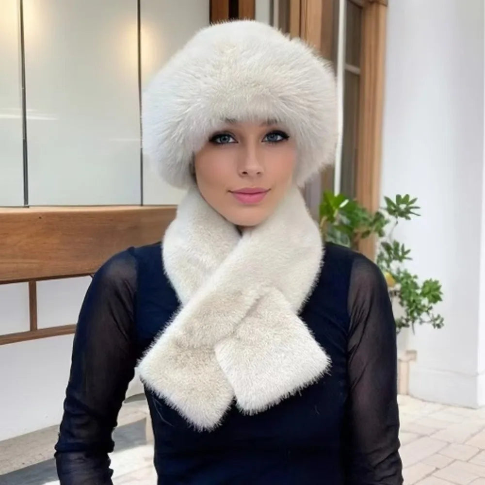 Soft Warm Beanie and Scarf Set for Ladies