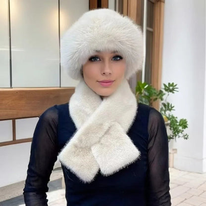 Soft Warm Beanie and Scarf Set for Ladies