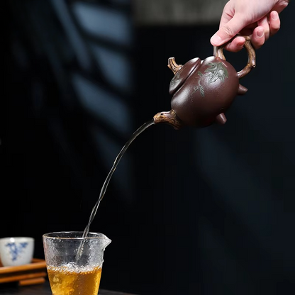 Authentic Chinese Purple Clay Teapot with Unique Gourd Shape