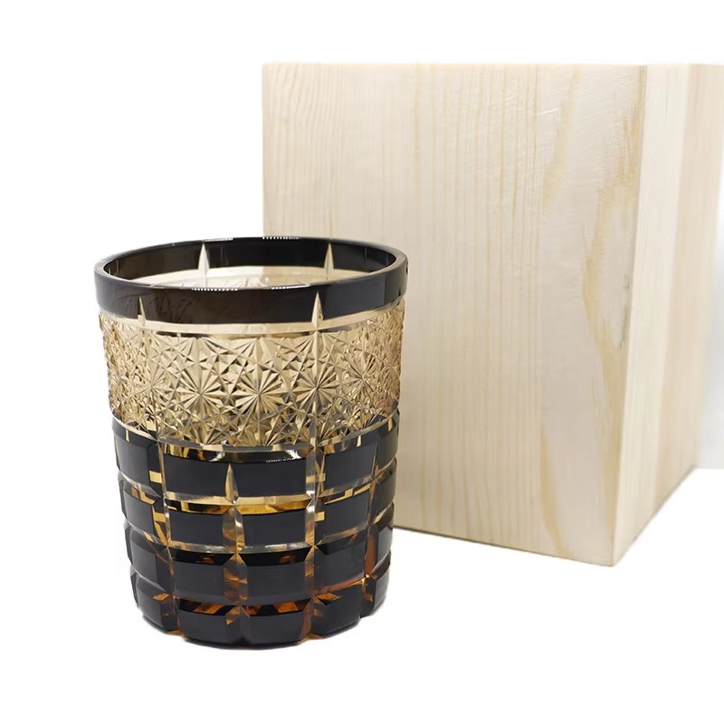 Luxury Etched Crystal Whiskey Glass Set
