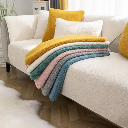 Cozy Fleece Sofa Throw, Grip Bottom Furniture Protector