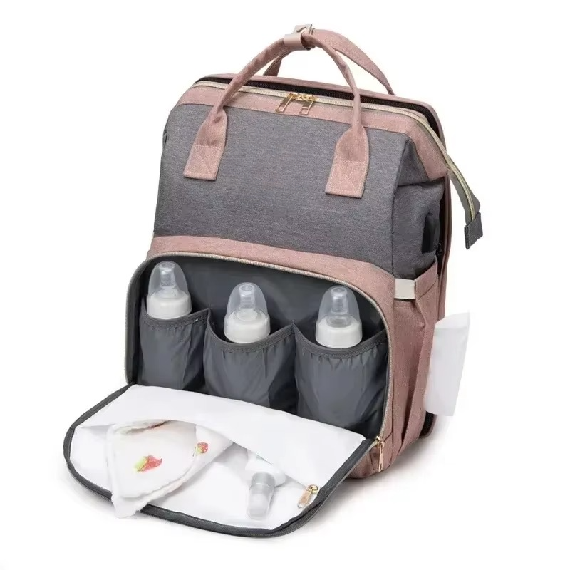 Compact Travel Crib and Spacious Baby Diaper Bag Backpack - Hehif