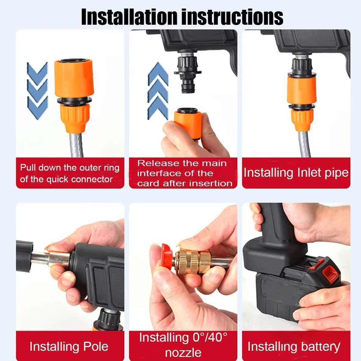 Compact Wireless Car Wash Kit with Rechargeable Battery