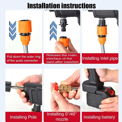Compact Wireless Car Wash Kit with Rechargeable Battery