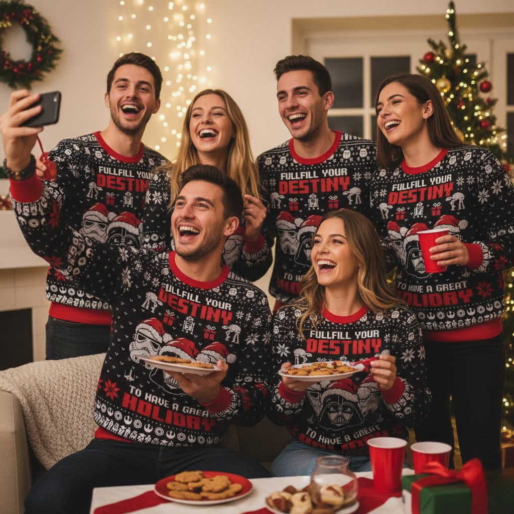 Fun Darth Vader Christmas Sweatshirt for Men Women