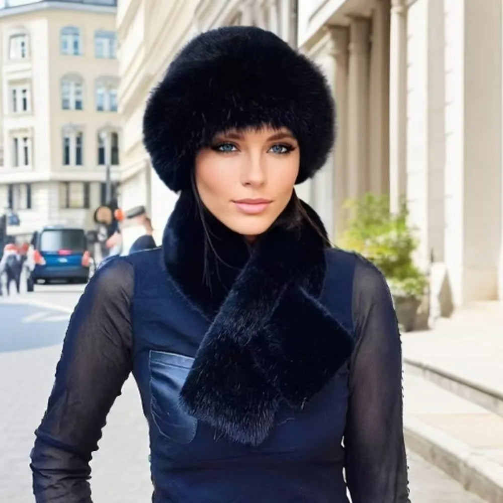 Soft Warm Beanie and Scarf Set for Ladies